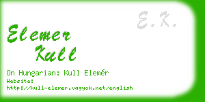 elemer kull business card